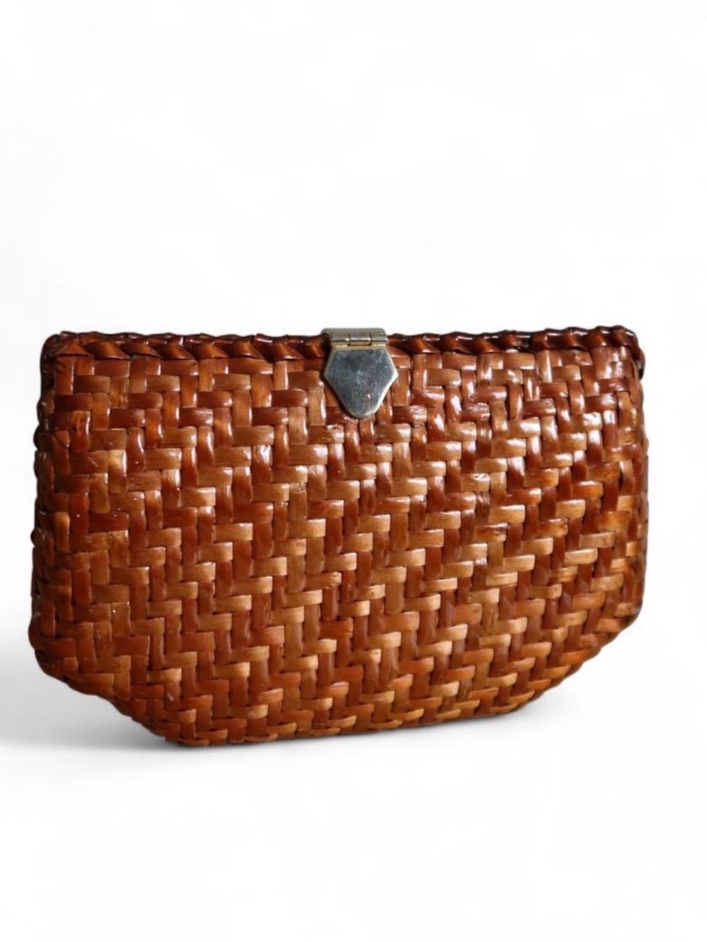 Vintage Rodo Italy Woven Wicker Clutch - Picture 2 of 5